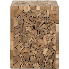 FDARK GREYES TEAK SQUARE STOOL