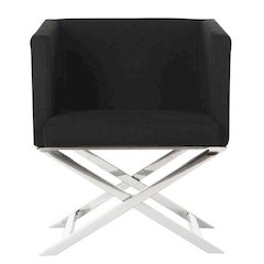 CELINE CHROME CROSS LEG CHAIR, FOX2033B
