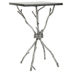 ALEXA MABRLE TOP SILVER ACCENT TABLE
