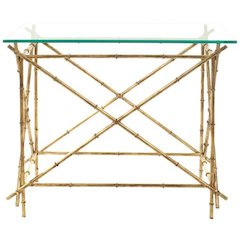 MARK CRISSCROSSED GOLD ACCENT TABLE