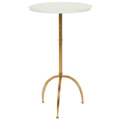 MYRNA ROUND TOP GOLD LEAF ACCENT TABLE