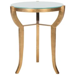 ORMOND MIRROR TOP GOLD LEAF ACCENT TABLE