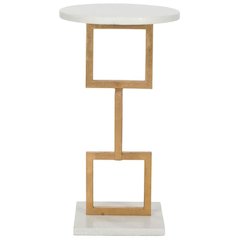 CASSIDY SILVER LEAF ACCENT TABLE