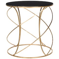 CAGNEY GLASS TOP ROUND ACCENT TABLE, FOX2535B