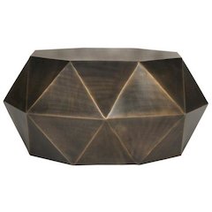 Home Collection Astrid Geometric Copper Faceted Coffee Table