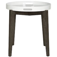BEN MID CENTURY LACQUER TRAY TOP SIDE TABLE, FOX4202B