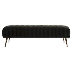 SALOME VELVET BENCH WITH ANTIQUE BRASS LEGS, KNT7041A