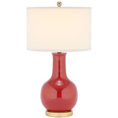 RED 27.5-INCH H CERAMIC PARIS LAMP