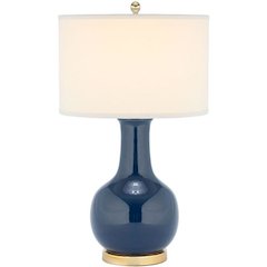 NAVY 27.5-INCH H BLUE CERAMIC PARIS LAMP
