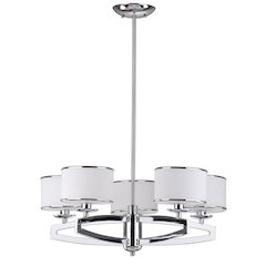 LENORA 5 LIGHT CHROME 25 INCH DIA DRUM ADJUSTABLE PENDANT