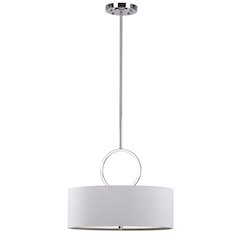 DEBONAIR 3 LIGHT CHROME RING 18 INCH DIA DRUM ADJUSTABLE PENDANT