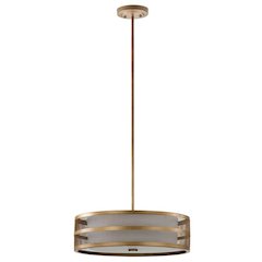 GRETA VEIL 4 LIGHT ANTIQUE GOLD 20-INCH DIA ADJUSTABLE PENDANT