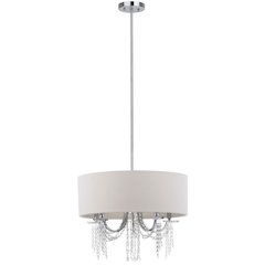 COTILLION 5 LIGHT CHROME BEADED 22-INCH DIA ADJUSTABLE PENDANT