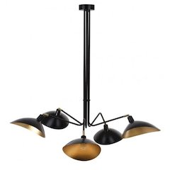 LETTIE 5 LIGHT GOLD LEAF DETAIL 49 INCH DIA PENDANT