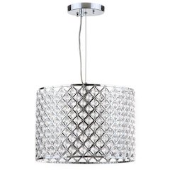 SILVA CHROME BEADED 12-INCH DIA ADJUSTABLE DIAMOND PENDANT