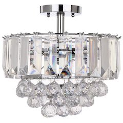 VAXCEL 3 LIGHTS CHROME ACRYLIC 13.5-INCH DIA FLUSH MOUNT