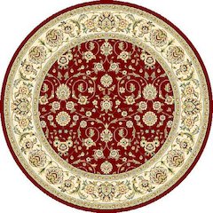 LYNDHURST, RED / IVORY, 5'-3" X 5'-3" Round, Area Rug, LNH312A-5R