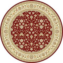 LYNDHURST, RED / IVORY, 8' X 8' Round, Area Rug, LNH312A-8R