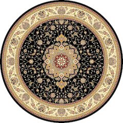 LYNDHURST, BLACK / IVORY, 8' X 8' Round, Area Rug, LNH329A-8R