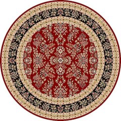 LYNDHURST, RED / BLACK, 5'-3" X 5'-3" Round, Area Rug, LNH331B-5R