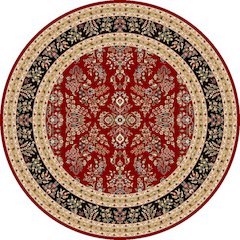LYNDHURST, RED / BLACK, 8' X 8' Round, Area Rug, LNH331B-8R