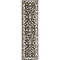 Grey / Cream Area Rug with Power Loomed Jute Backing, 2'-3" x 8' style