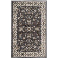 Gray and Cream Area Rug with Power Loomed Construction and Jute Backing