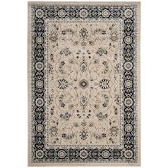 Light Beige and Anthracite Area Rug with Power Loomed Polypropylene