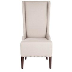 BECALL 20''H LINEN DINING CHAIR - FLAT NAIL HEADS