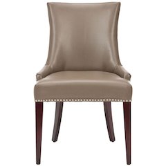 BECCA 19''H LEATHER DINING CHAIR - SILVER NAIL HEADS