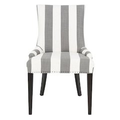 BECCA 19''H STRIPE LINEN DINING CHAIR - FLAT NAIL HEADS