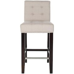 THOMPSON 23.9" LINEN COUNTER STOOL W/ SILVER NAILHEADS, MCR4511B