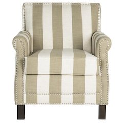 EASTON CLUB CHAIR WITH AWNING STRIPES - SILVER NAIL HEADS, MCR4572K