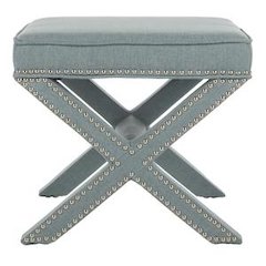 PALMER OTTOMAN - SILVER NAIL HEADS, MCR4589S