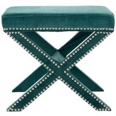 PALMER OTTOMAN - SILVER NAIL HEADS, MCR4589J
