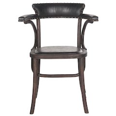 KENNY 19''H ARM CHAIR - BRASS NAIL HEADS