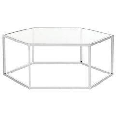 Home Collection Eliana Chrome and Glass Hexagon Coffee Table