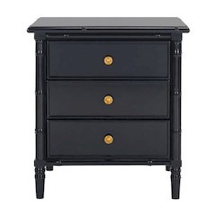 MINA MODERN COASTAL 3 DRAWER 25" H BAMBOO NIGHTSTAND, NST3500A