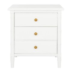 MINA MODERN COASTAL 3 DRAWER 25" H BAMBOO NIGHTSTAND, NST3500B