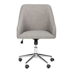 ADRIENNE LINEN CHROME LEG SWIVEL OFFICE CHAIR