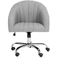 THEMIS LINEN CHROME LEG SWIVEL OFFICE CHAIR