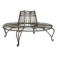 Ally Darling Wrought Iron 60.25-Inch W Outdoor Tree Bench