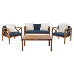 Nunzio 4 Pc Outdoor Set With Accent Pillows