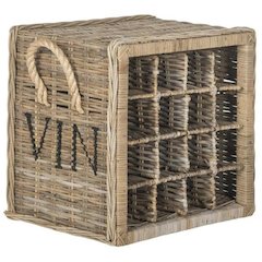 AZIZA 16 BOTTLE WICKER WINE RACK