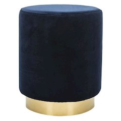 ELSWORTH VELVET OTTOMAN WITH BRASS BASE, SFV3558A