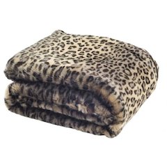 FAUX BLACK LEOPARD THROW, THR722A-5060