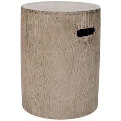 Trunk Indoor/Outdoor Modern Concrete Round 16.5-Inch H Accent Table