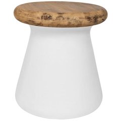 Button Indoor/Outdoor Modern Concrete Round 18.1-Inch H Accent Table