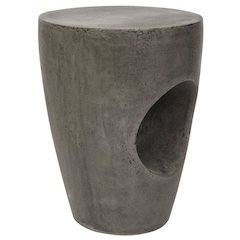 Aishi Indoor/Outdoor Modern Concrete Round 17.7-Inch H Accent Table