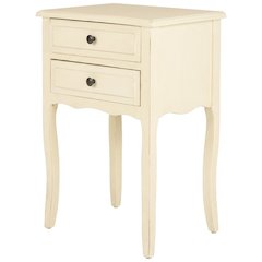 Wooden End Table with Storage Drawers for Living Room or Bedroom
